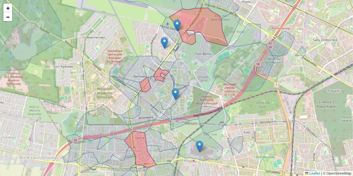 Szczegółowa mapa kodu pocztowego 01-466 z granicami, sąsiednimi kodami pocztowymi i urzędami pocztowymi