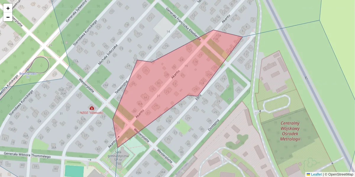 Szczegółowa mapa kodu pocztowego 01-491 z granicami, sąsiednimi kodami pocztowymi i urzędami pocztowymi