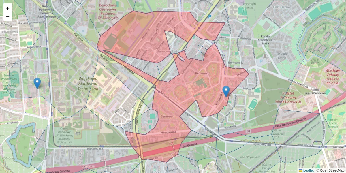 Szczegółowa mapa kodu pocztowego 01-493 z granicami, sąsiednimi kodami pocztowymi i urzędami pocztowymi