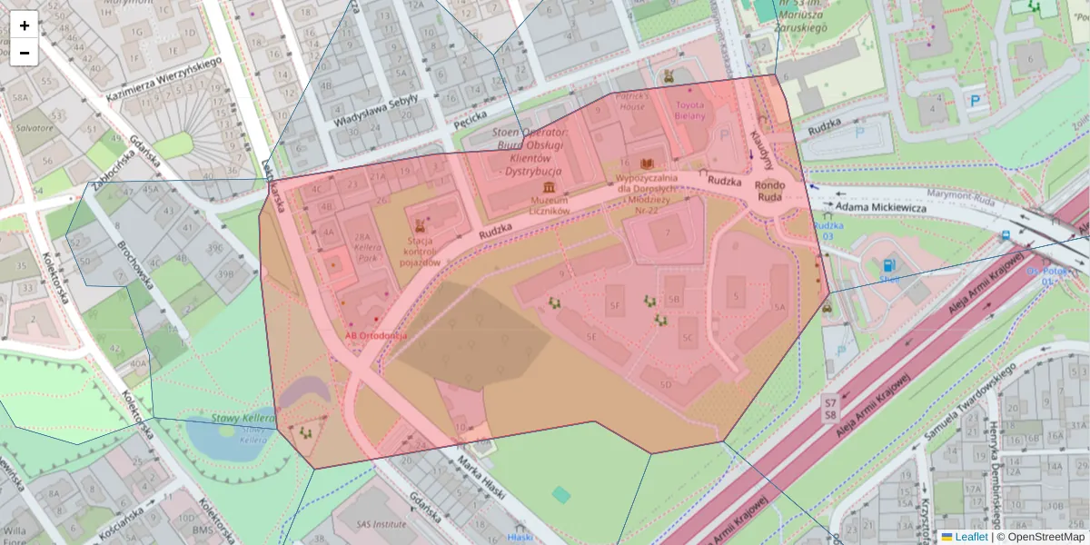 Szczegółowa mapa kodu pocztowego 01-689 z granicami, sąsiednimi kodami pocztowymi i urzędami pocztowymi