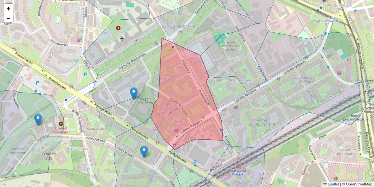 Szczegółowa mapa kodu pocztowego 01-756 z granicami, sąsiednimi kodami pocztowymi i urzędami pocztowymi