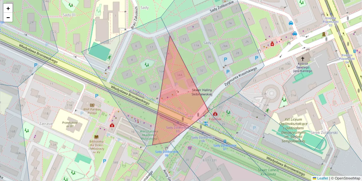 Szczegółowa mapa kodu pocztowego 01-779 z granicami, sąsiednimi kodami pocztowymi i urzędami pocztowymi