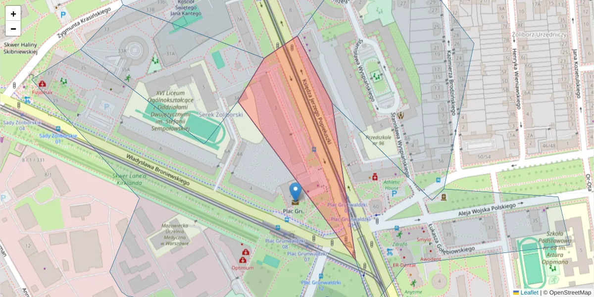 Szczegółowa mapa kodu pocztowego 01-786 z granicami, sąsiednimi kodami pocztowymi i urzędami pocztowymi