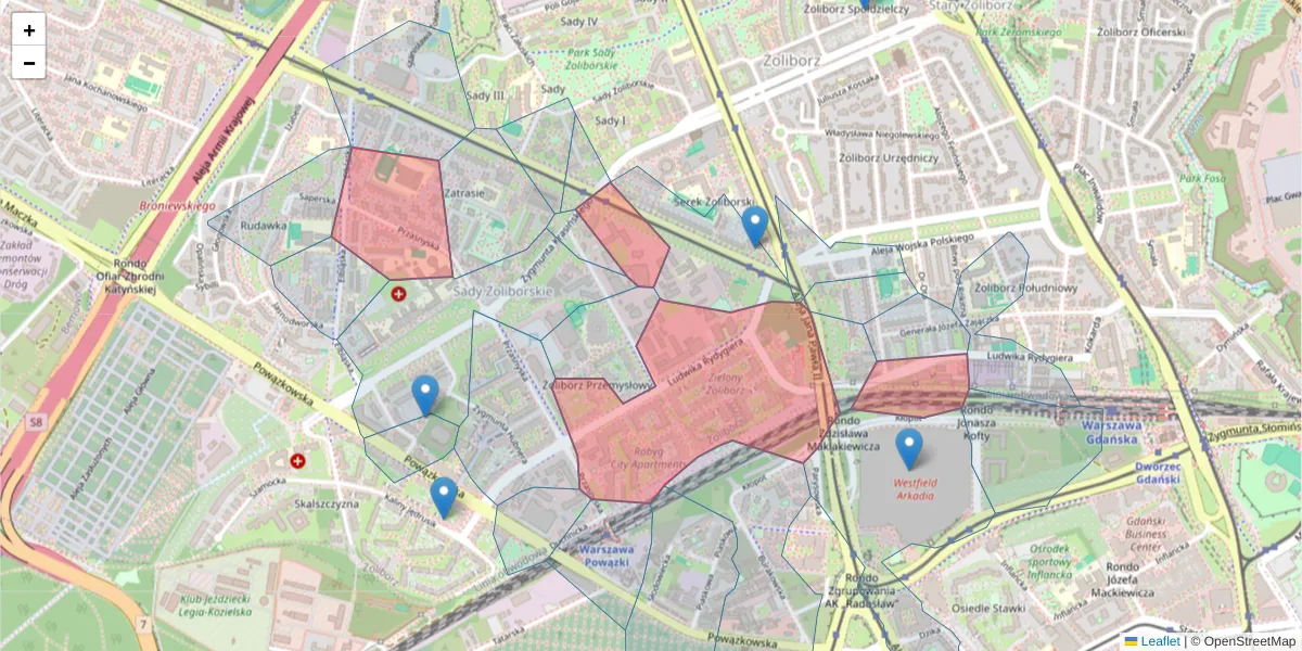 Szczegółowa mapa kodu pocztowego 01-793 z granicami, sąsiednimi kodami pocztowymi i urzędami pocztowymi