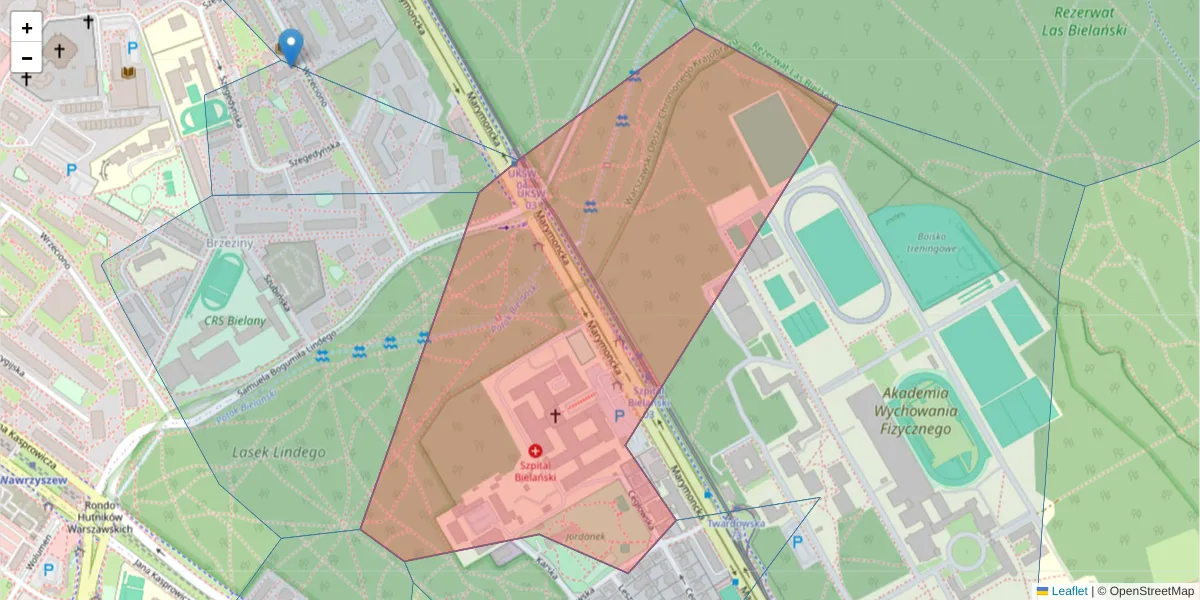 Szczegółowa mapa kodu pocztowego 01-809 z granicami, sąsiednimi kodami pocztowymi i urzędami pocztowymi