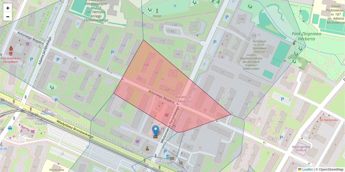 Szczegółowa mapa kodu pocztowego 01-855 z granicami, sąsiednimi kodami pocztowymi i urzędami pocztowymi