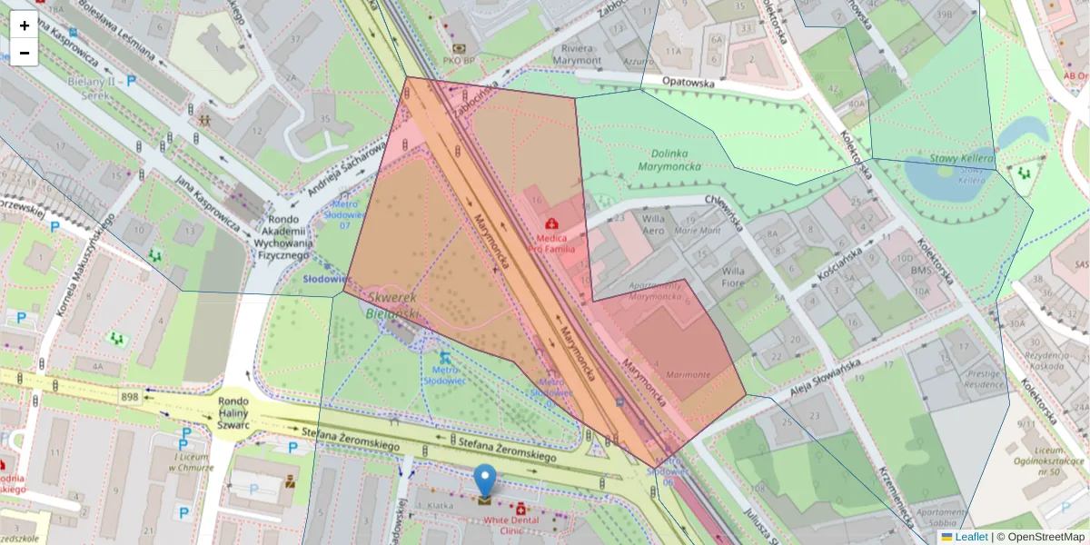 Szczegółowa mapa kodu pocztowego 01-869 z granicami, sąsiednimi kodami pocztowymi i urzędami pocztowymi