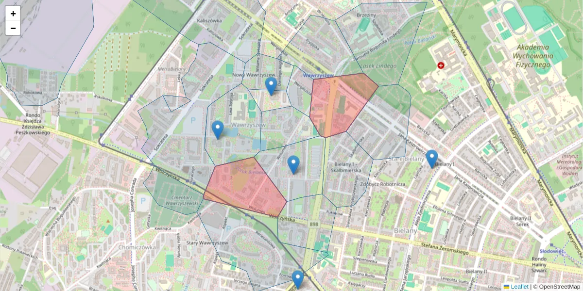 Szczegółowa mapa kodu pocztowego 01-912 z granicami, sąsiednimi kodami pocztowymi i urzędami pocztowymi