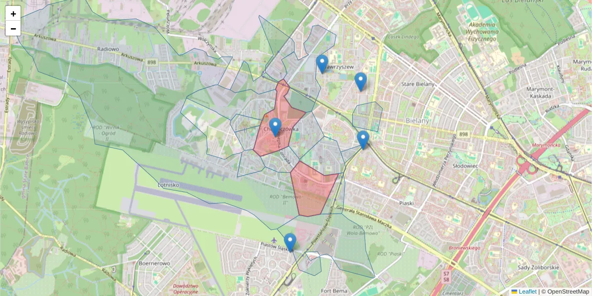 Szczegółowa mapa kodu pocztowego 01-922 z granicami, sąsiednimi kodami pocztowymi i urzędami pocztowymi