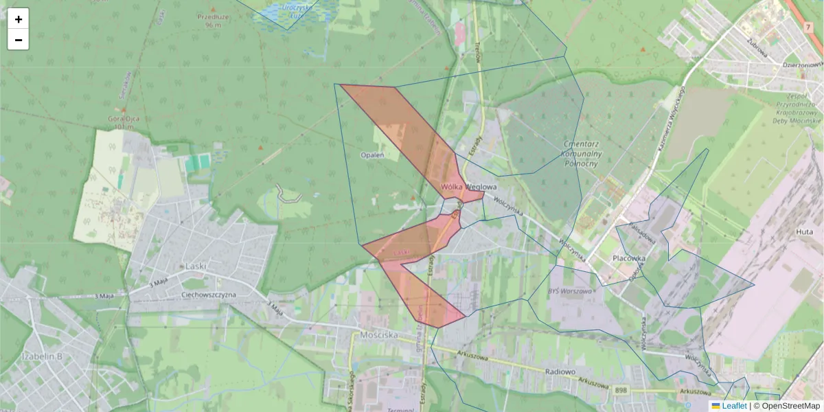 Szczegółowa mapa kodu pocztowego 01-932 z granicami, sąsiednimi kodami pocztowymi i urzędami pocztowymi