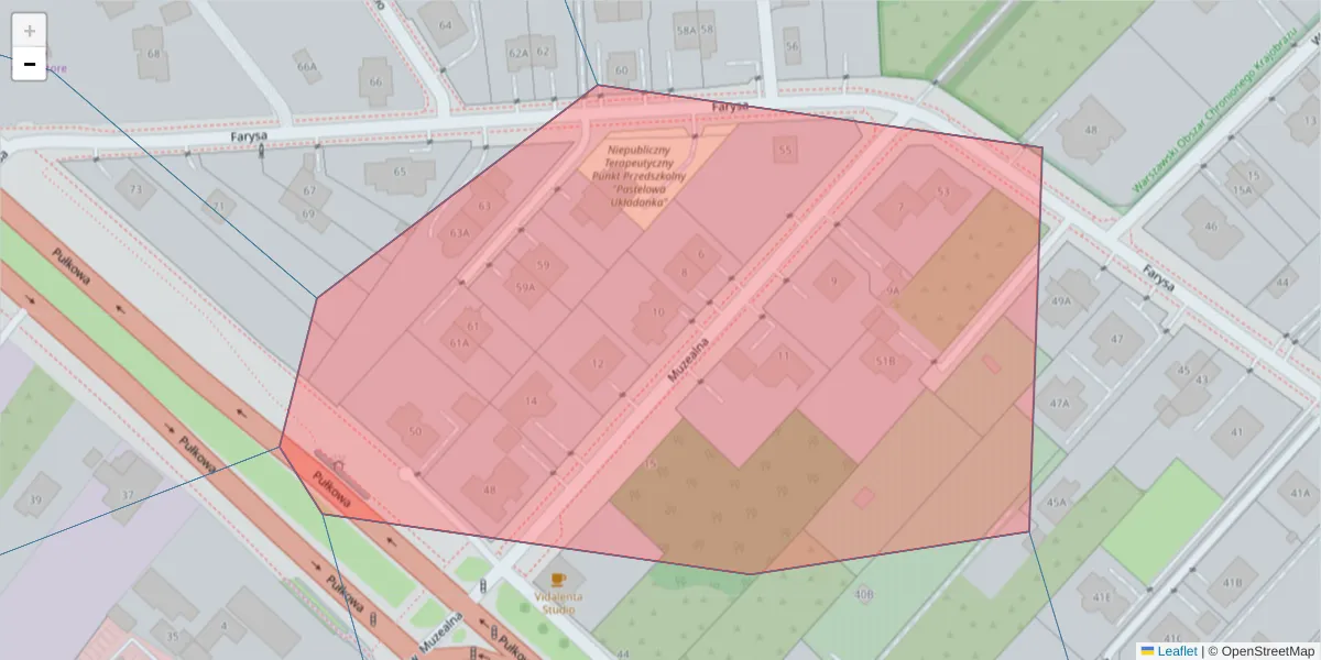 Szczegółowa mapa kodu pocztowego 01-968 z granicami, sąsiednimi kodami pocztowymi i urzędami pocztowymi