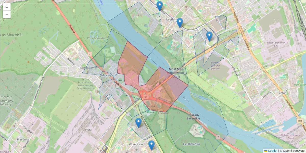 Szczegółowa mapa kodu pocztowego 01-971 z granicami, sąsiednimi kodami pocztowymi i urzędami pocztowymi