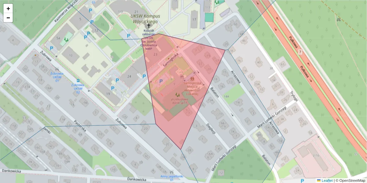 Szczegółowa mapa kodu pocztowego 01-980 z granicami, sąsiednimi kodami pocztowymi i urzędami pocztowymi