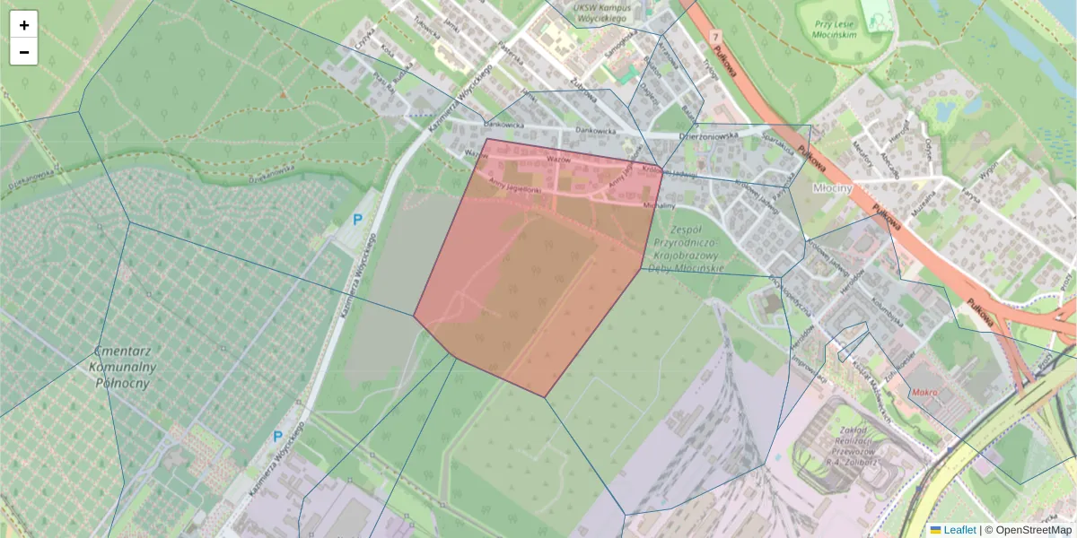 Szczegółowa mapa kodu pocztowego 01-989 z granicami, sąsiednimi kodami pocztowymi i urzędami pocztowymi