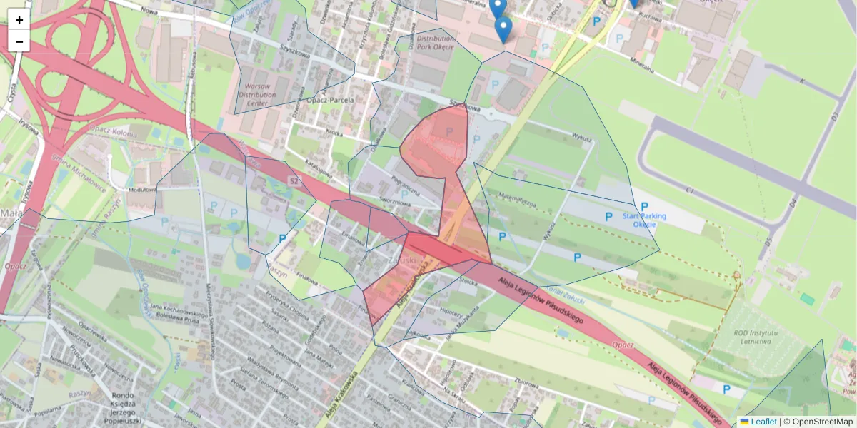 Szczegółowa mapa kodu pocztowego 02-183 z granicami, sąsiednimi kodami pocztowymi i urzędami pocztowymi