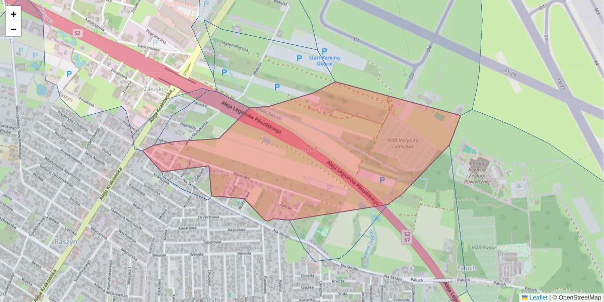 Szczegółowa mapa kodu pocztowego 02-194 z granicami, sąsiednimi kodami pocztowymi i urzędami pocztowymi