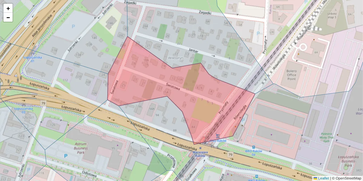 Szczegółowa mapa kodu pocztowego 02-229 z granicami, sąsiednimi kodami pocztowymi i urzędami pocztowymi