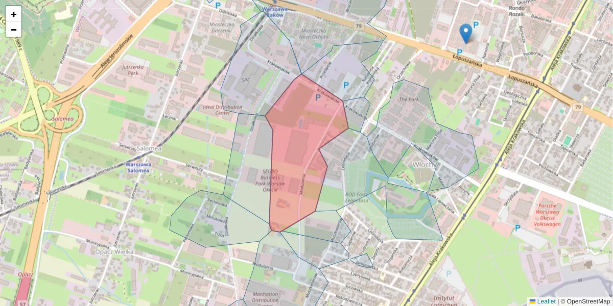 Szczegółowa mapa kodu pocztowego 02-238 z granicami, sąsiednimi kodami pocztowymi i urzędami pocztowymi