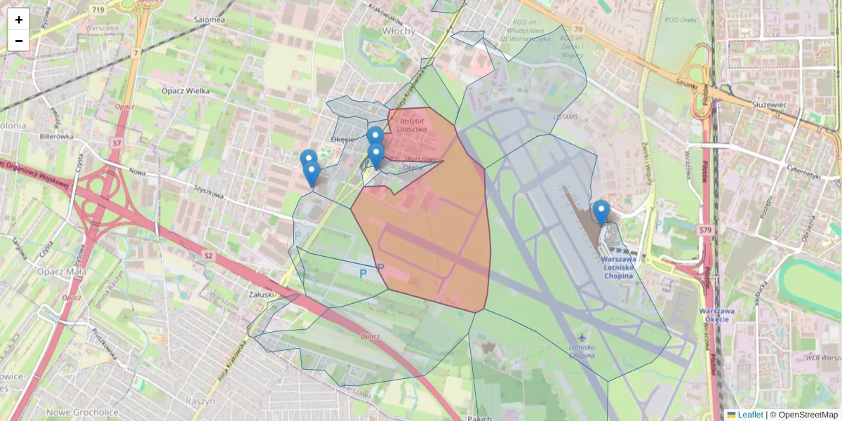 Szczegółowa mapa kodu pocztowego 02-256 z granicami, sąsiednimi kodami pocztowymi i urzędami pocztowymi