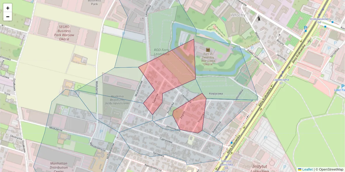 Szczegółowa mapa kodu pocztowego 02-263 z granicami, sąsiednimi kodami pocztowymi i urzędami pocztowymi