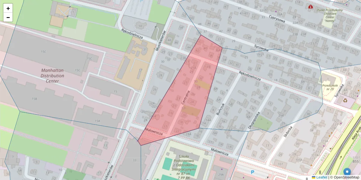 Szczegółowa mapa kodu pocztowego 02-271 z granicami, sąsiednimi kodami pocztowymi i urzędami pocztowymi