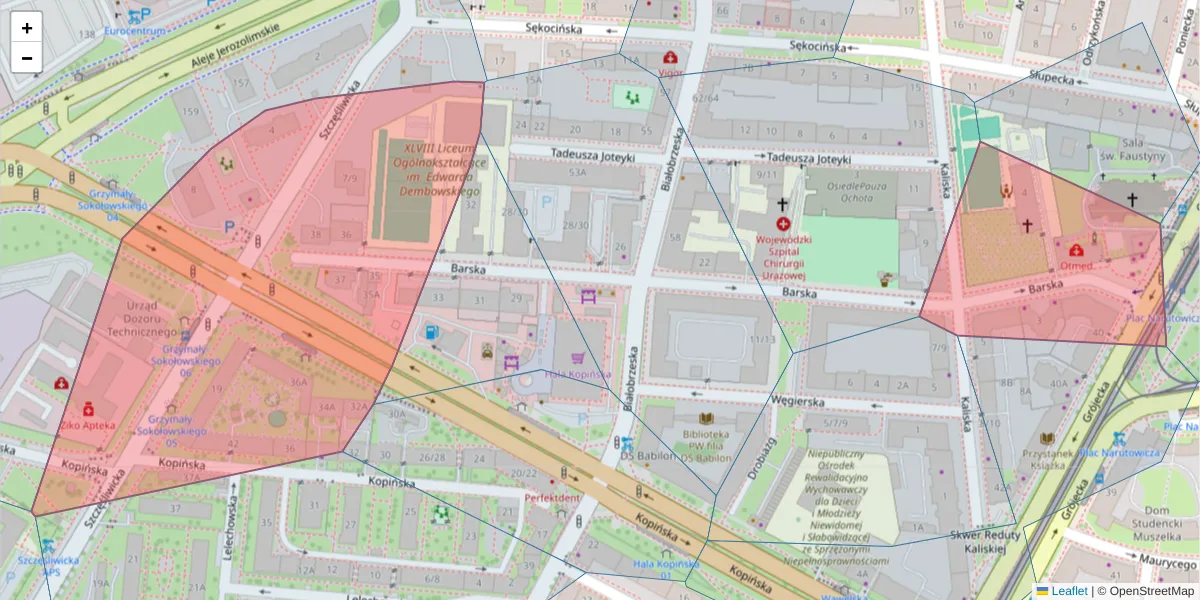 Szczegółowa mapa kodu pocztowego 02-315 z granicami, sąsiednimi kodami pocztowymi i urzędami pocztowymi