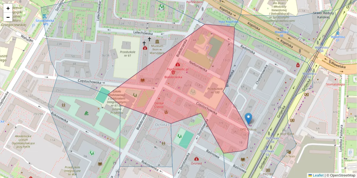 Szczegółowa mapa kodu pocztowego 02-344 z granicami, sąsiednimi kodami pocztowymi i urzędami pocztowymi
