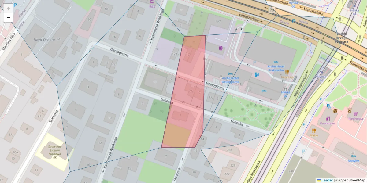 Szczegółowa mapa kodu pocztowego 02-426 z granicami, sąsiednimi kodami pocztowymi i urzędami pocztowymi