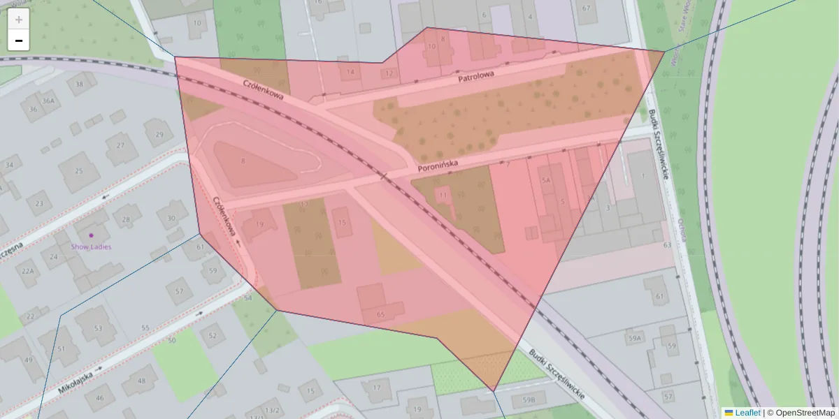 Szczegółowa mapa kodu pocztowego 02-459 z granicami, sąsiednimi kodami pocztowymi i urzędami pocztowymi