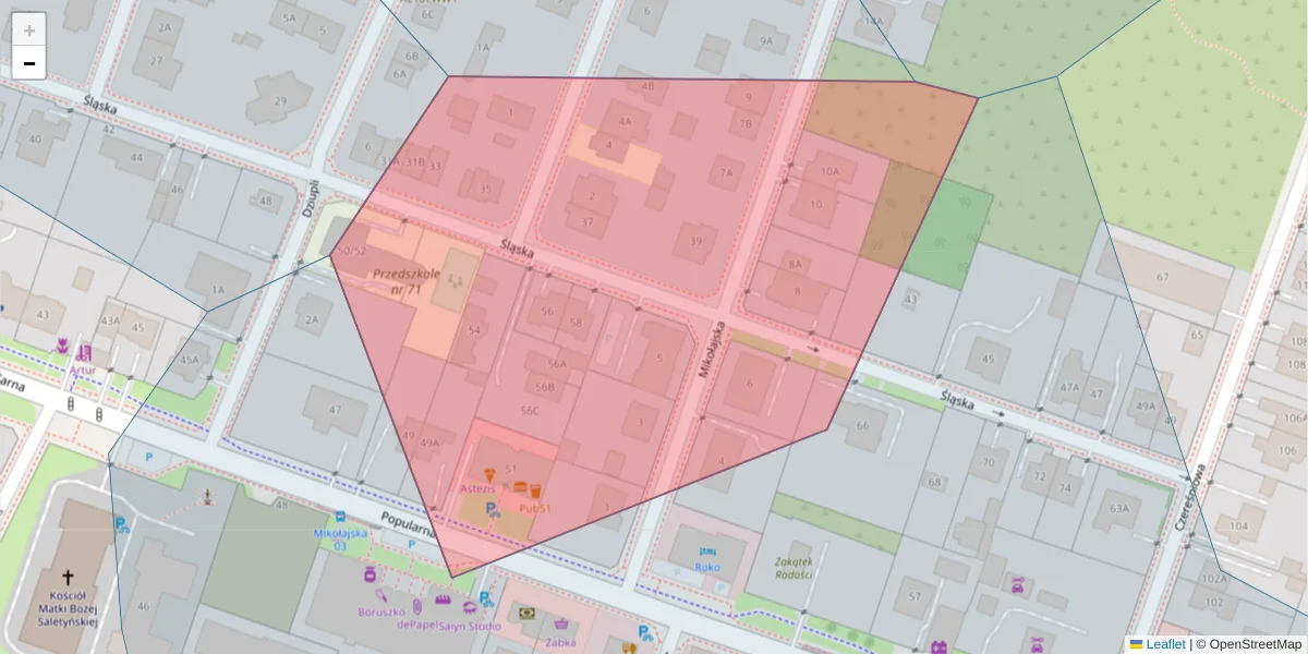 Szczegółowa mapa kodu pocztowego 02-462 z granicami, sąsiednimi kodami pocztowymi i urzędami pocztowymi