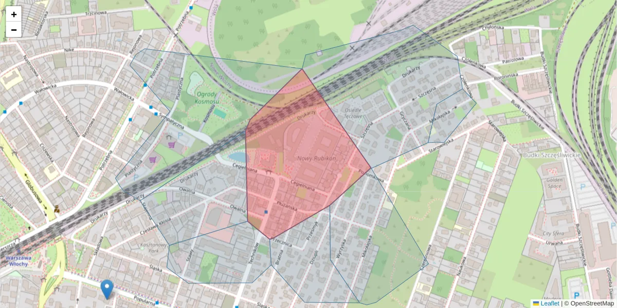 Szczegółowa mapa kodu pocztowego 02-471 z granicami, sąsiednimi kodami pocztowymi i urzędami pocztowymi