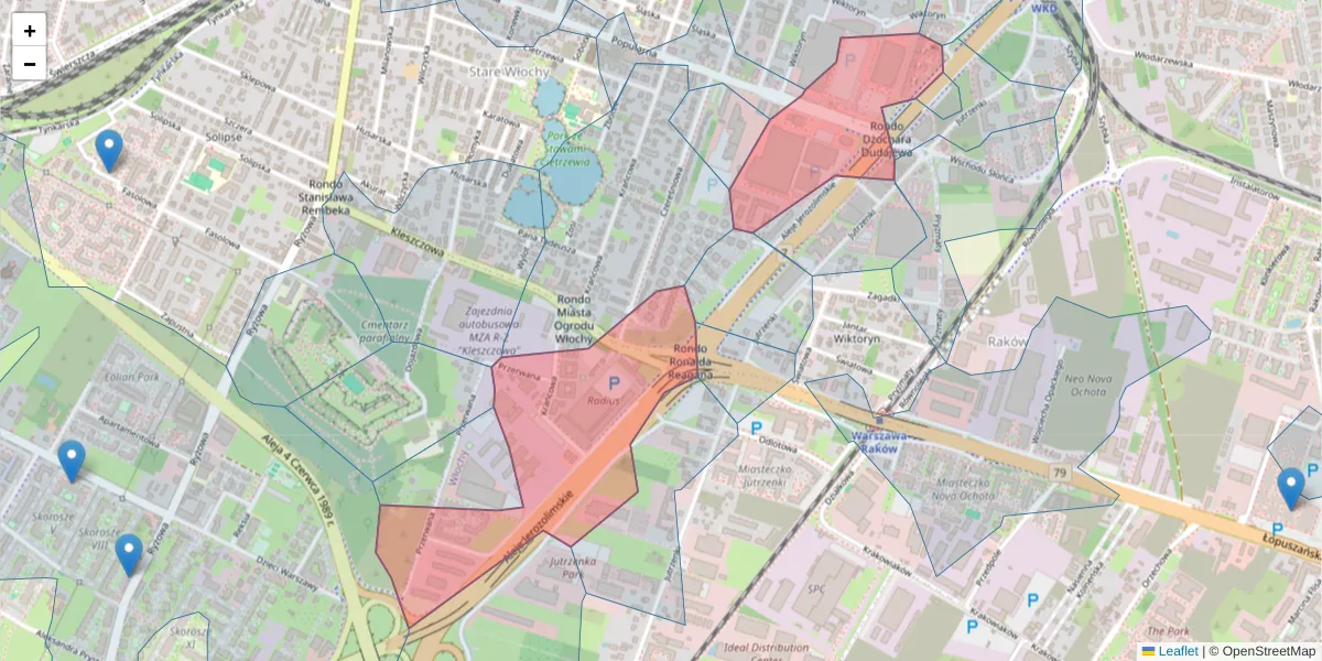 Szczegółowa mapa kodu pocztowego 02-486 z granicami, sąsiednimi kodami pocztowymi i urzędami pocztowymi