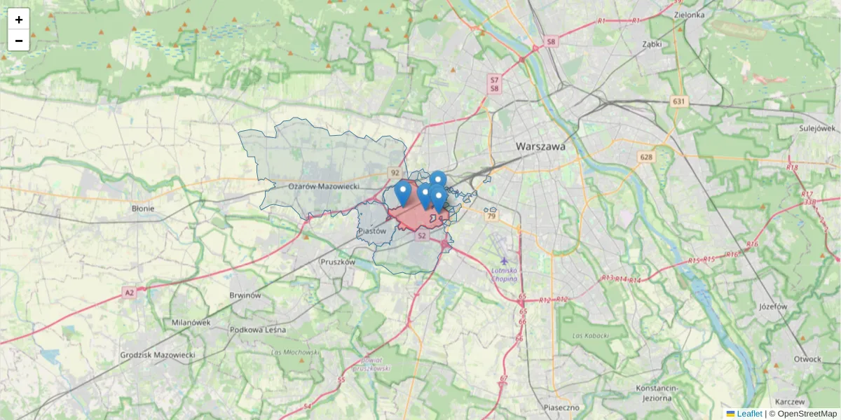 Szczegółowa mapa kodu pocztowego 02-495 z granicami, sąsiednimi kodami pocztowymi i urzędami pocztowymi