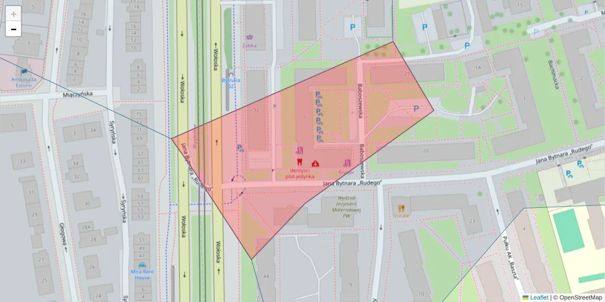 Szczegółowa mapa kodu pocztowego 02-647 z granicami, sąsiednimi kodami pocztowymi i urzędami pocztowymi