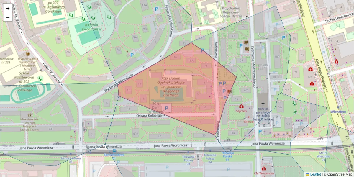 Szczegółowa mapa kodu pocztowego 02-650 z granicami, sąsiednimi kodami pocztowymi i urzędami pocztowymi