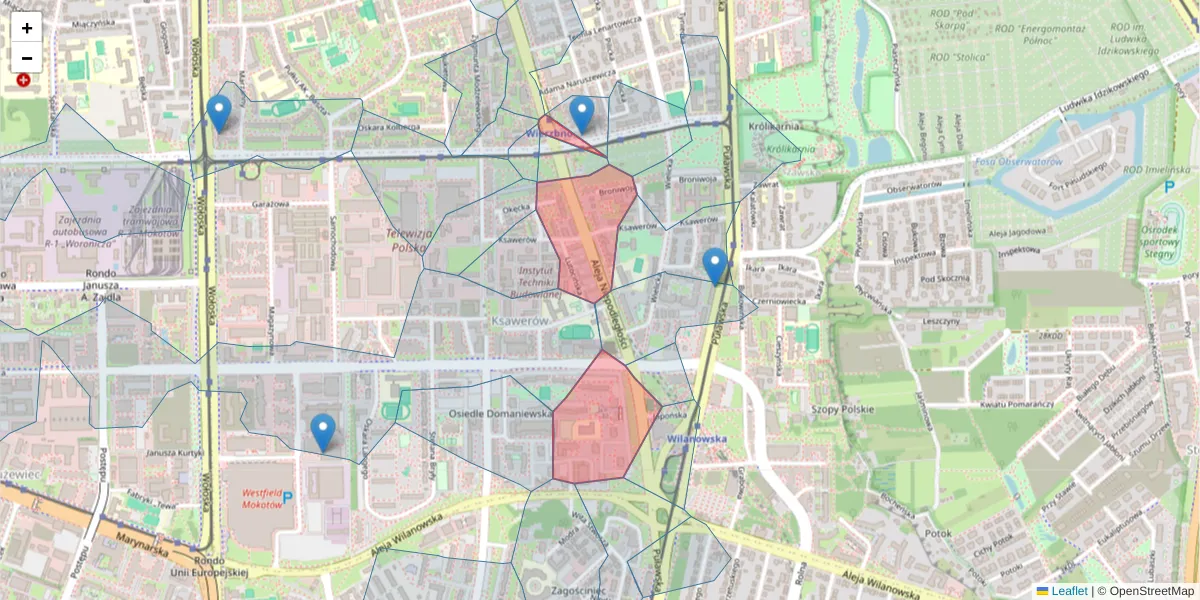 Szczegółowa mapa kodu pocztowego 02-653 z granicami, sąsiednimi kodami pocztowymi i urzędami pocztowymi