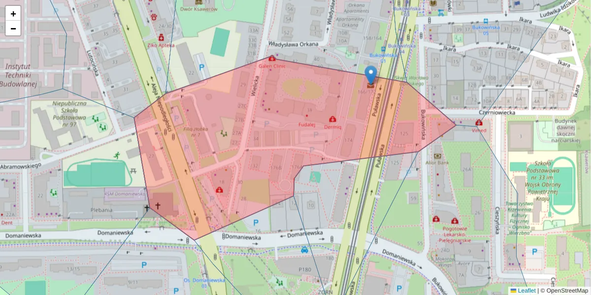 Szczegółowa mapa kodu pocztowego 02-657 z granicami, sąsiednimi kodami pocztowymi i urzędami pocztowymi