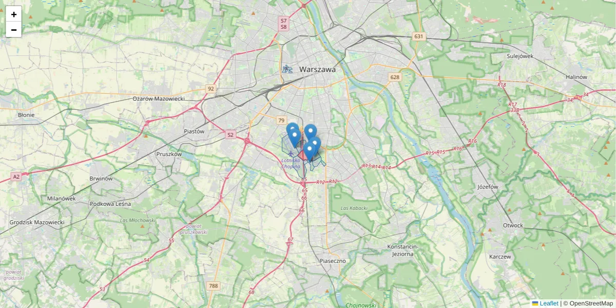 Szczegółowa mapa kodu pocztowego 02-699 z granicami, sąsiednimi kodami pocztowymi i urzędami pocztowymi