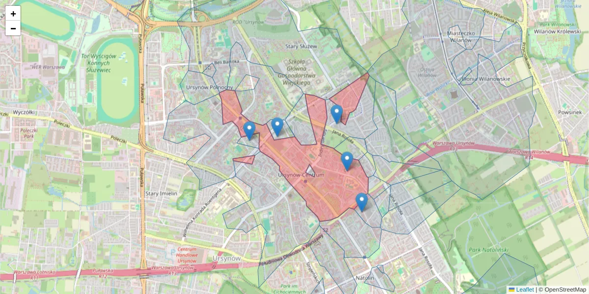 Szczegółowa mapa kodu pocztowego 02-777 z granicami, sąsiednimi kodami pocztowymi i urzędami pocztowymi