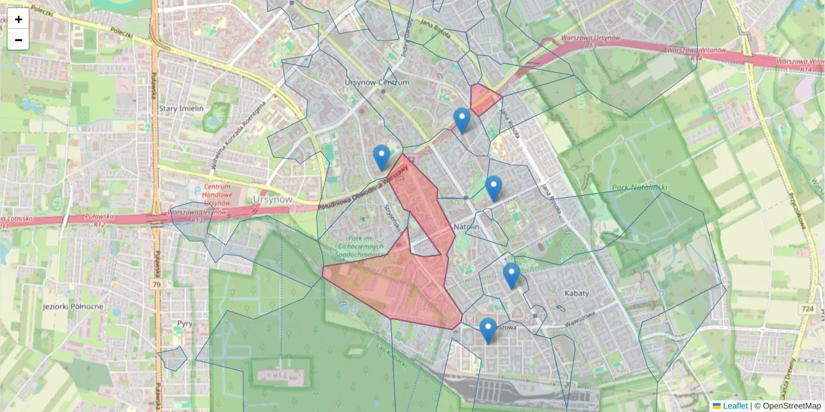 Szczegółowa mapa kodu pocztowego 02-791 z granicami, sąsiednimi kodami pocztowymi i urzędami pocztowymi