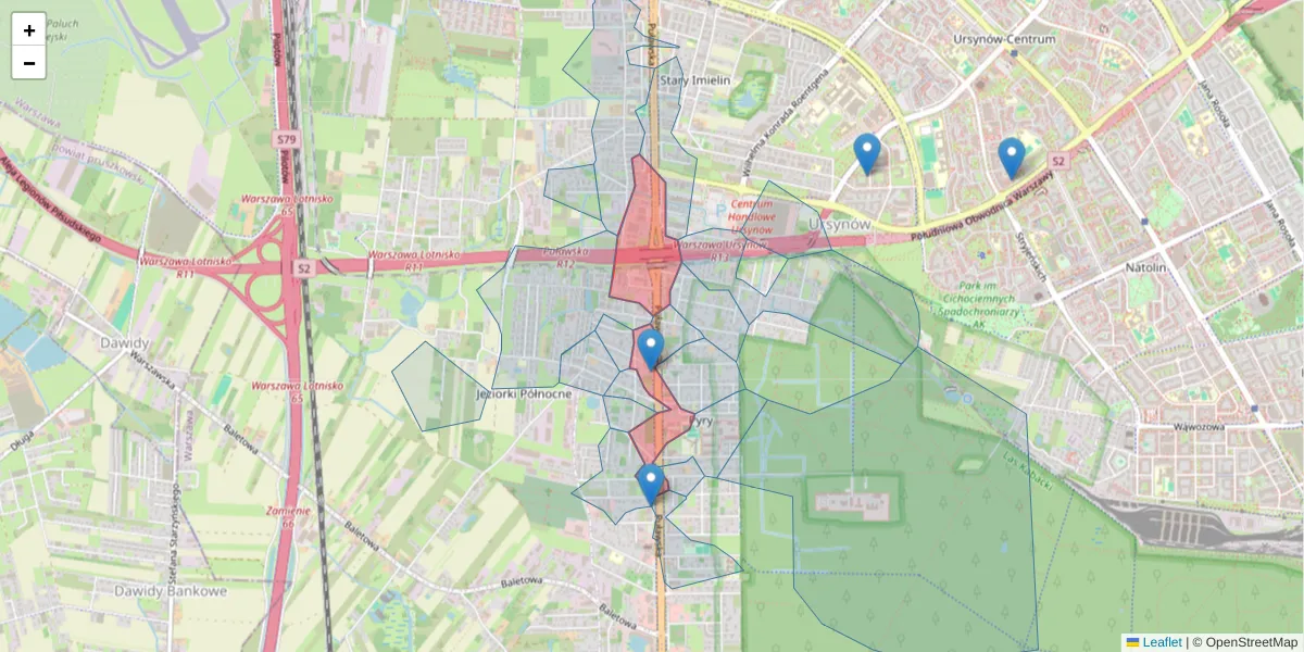 Szczegółowa mapa kodu pocztowego 02-845 z granicami, sąsiednimi kodami pocztowymi i urzędami pocztowymi