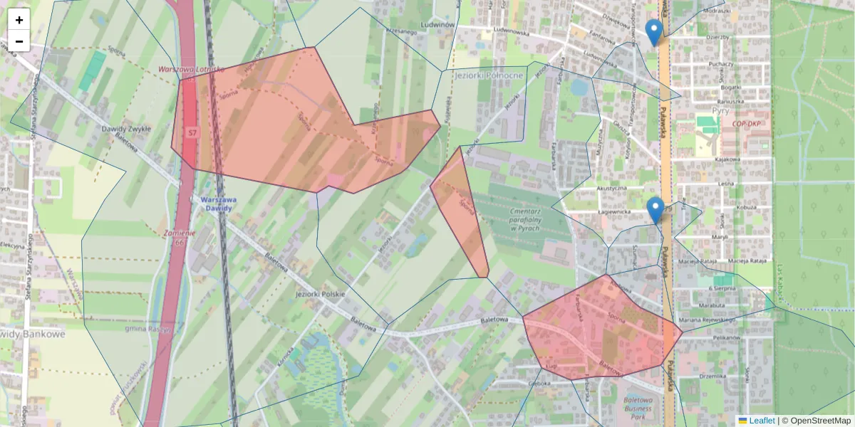 Szczegółowa mapa kodu pocztowego 02-846 z granicami, sąsiednimi kodami pocztowymi i urzędami pocztowymi