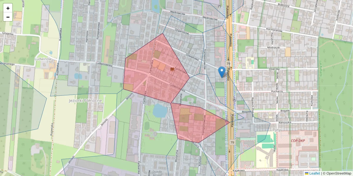 Szczegółowa mapa kodu pocztowego 02-858 z granicami, sąsiednimi kodami pocztowymi i urzędami pocztowymi