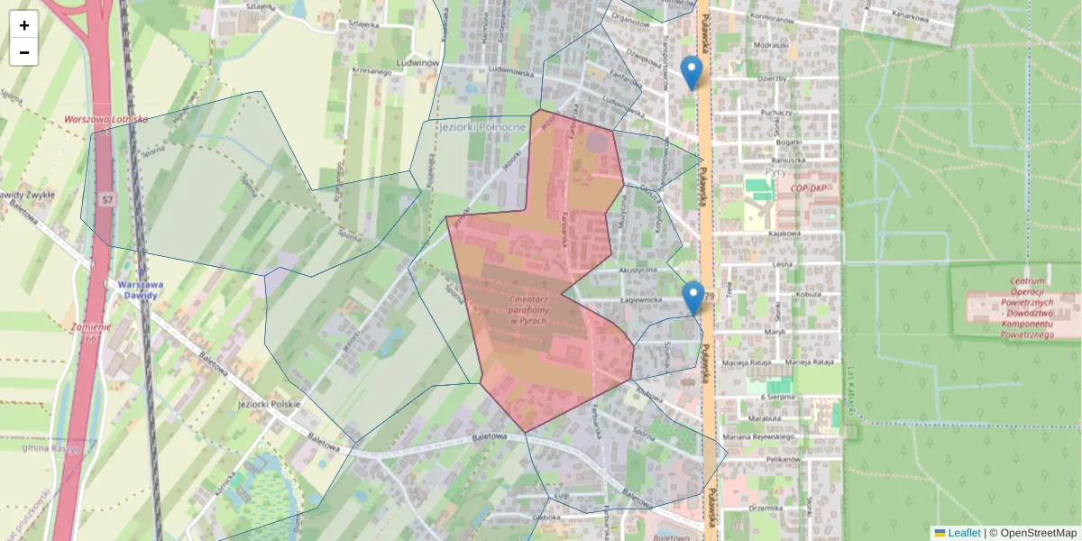 Szczegółowa mapa kodu pocztowego 02-862 z granicami, sąsiednimi kodami pocztowymi i urzędami pocztowymi