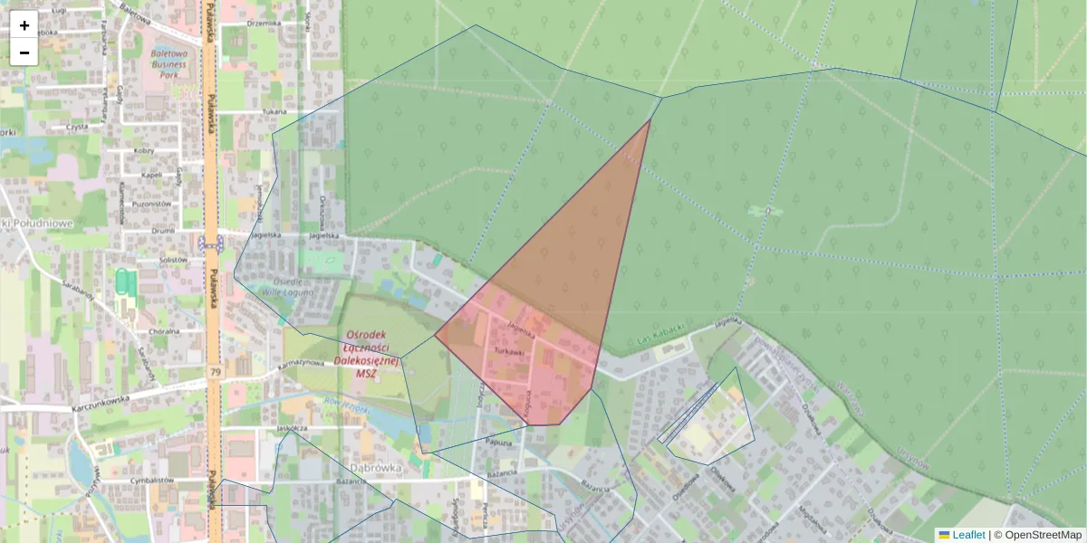 Szczegółowa mapa kodu pocztowego 02-887 z granicami, sąsiednimi kodami pocztowymi i urzędami pocztowymi