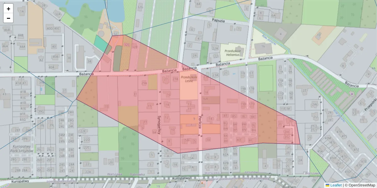 Szczegółowa mapa kodu pocztowego 02-893 z granicami, sąsiednimi kodami pocztowymi i urzędami pocztowymi