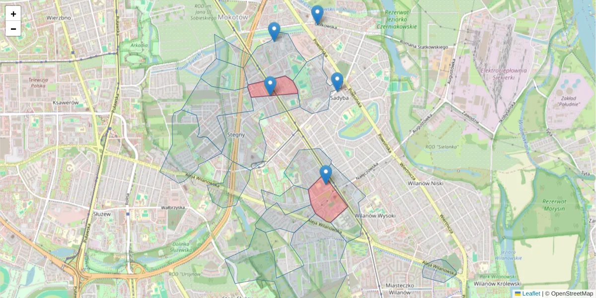 Szczegółowa mapa kodu pocztowego 02-930 z granicami, sąsiednimi kodami pocztowymi i urzędami pocztowymi