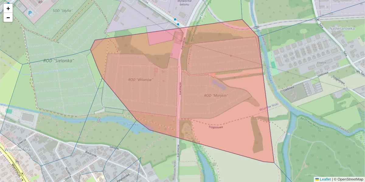 Szczegółowa mapa kodu pocztowego 02-982 z granicami, sąsiednimi kodami pocztowymi i urzędami pocztowymi