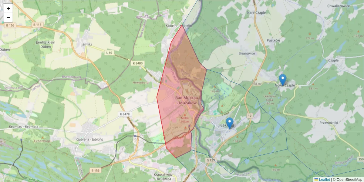 Szczegółowa mapa kodu pocztowego 02953 z granicami, sąsiednimi kodami pocztowymi i urzędami pocztowymi