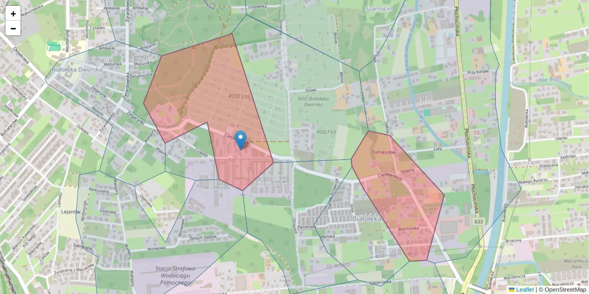 Szczegółowa mapa kodu pocztowego 03-017 z granicami, sąsiednimi kodami pocztowymi i urzędami pocztowymi
